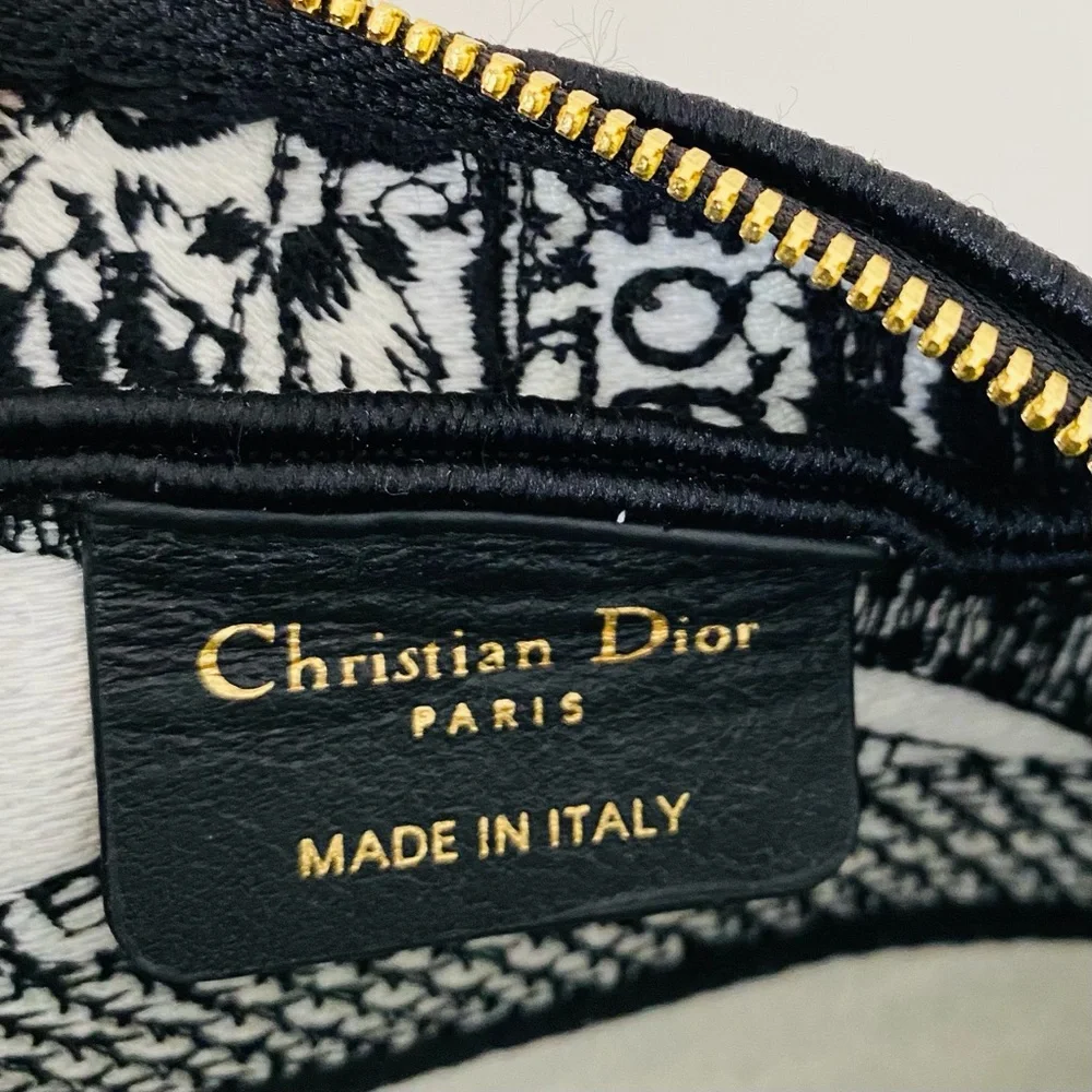 NWT Christian Dior Made in Italy Black White Plan de Paris Pouch Makeup Bag - Picture 12 of 16